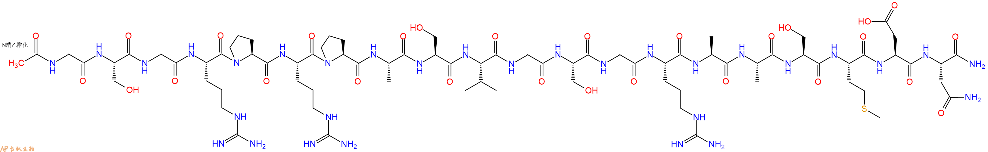 专肽生物产品Ac-Gly-Ser-Gly-Arg-Pro-Arg-Pro-Ala-Ser-Val-Gly-Ser-Gly-Arg-Ala-Ala-Ser-Met-Asp-Asn-CONH2