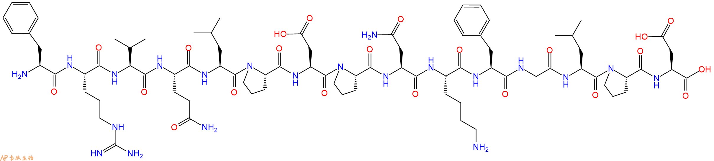 专肽生物产品H2N-Phe-Arg-Val-Gln-Leu-Pro-Asp-Pro-Asn-Lys-Phe-Gly-Leu-Pro-Asp-OH