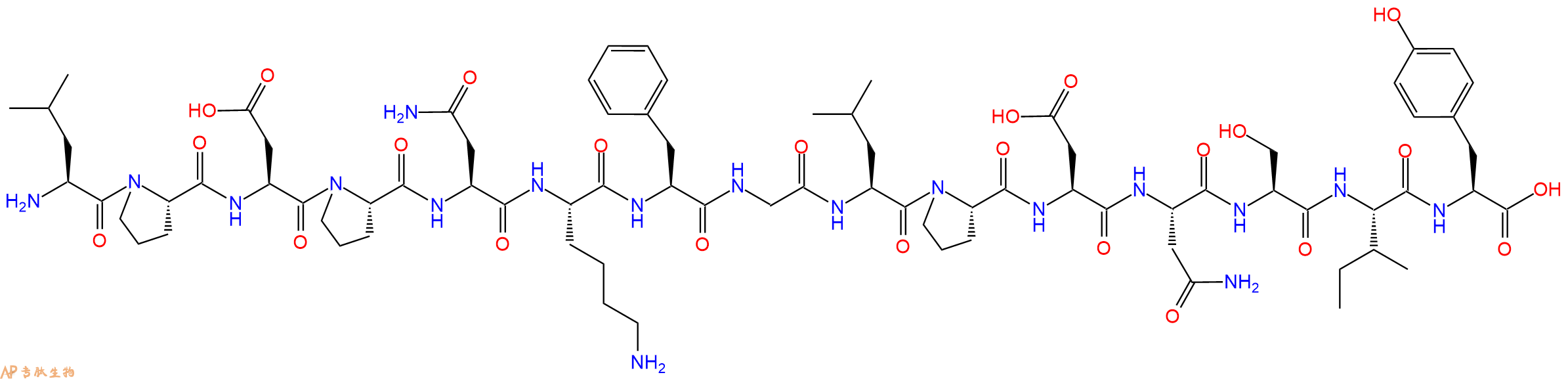 专肽生物产品H2N-Leu-Pro-Asp-Pro-Asn-Lys-Phe-Gly-Leu-Pro-Asp-Asn-Ser-Ile-Tyr-OH