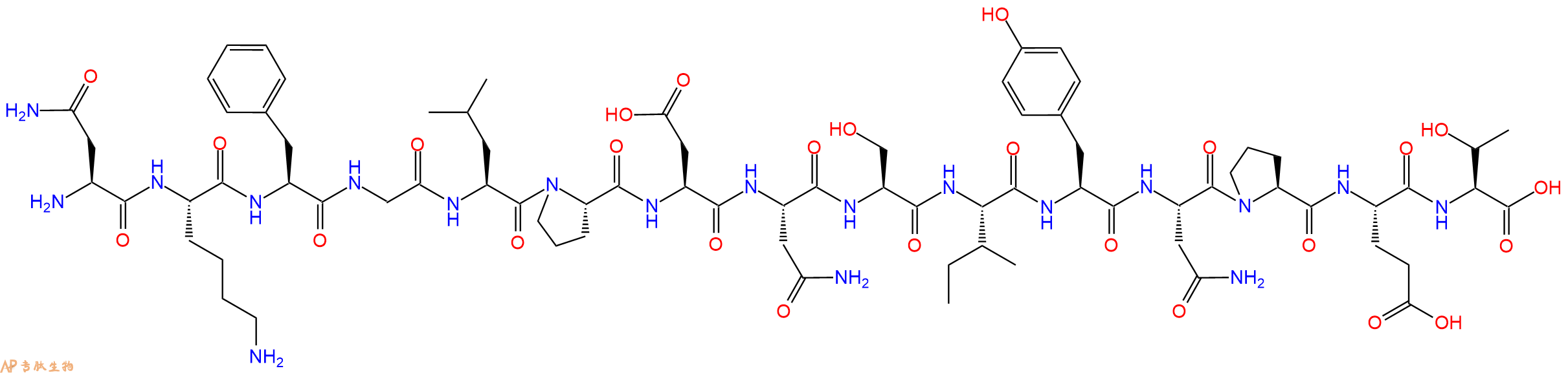 专肽生物产品H2N-Asn-Lys-Phe-Gly-Leu-Pro-Asp-Asn-Ser-Ile-Tyr-Asn-Pro-Glu-Thr-OH