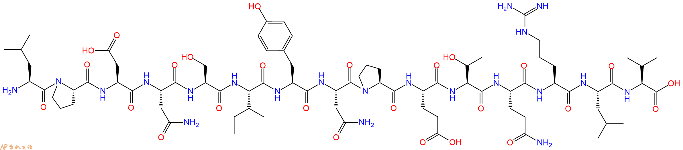 专肽生物产品H2N-Leu-Pro-Asp-Asn-Ser-Ile-Tyr-Asn-Pro-Glu-Thr-Gln-Arg-Leu-Val-OH