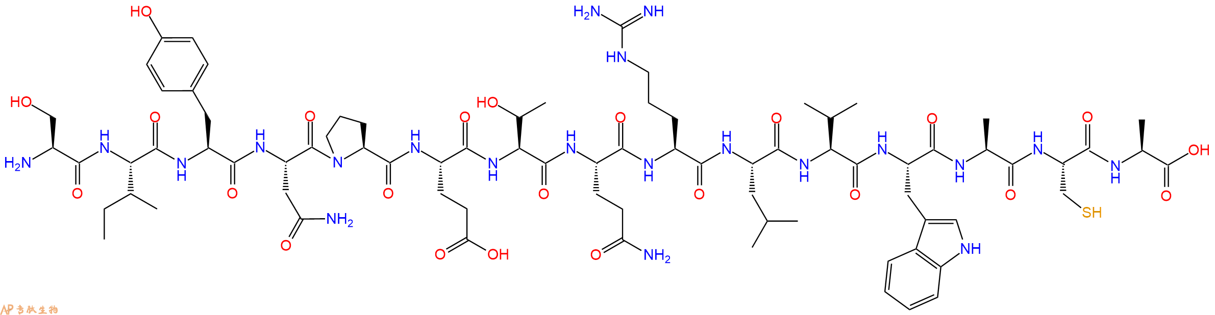 专肽生物产品H2N-Ser-Ile-Tyr-Asn-Pro-Glu-Thr-Gln-Arg-Leu-Val-Trp-Ala-Cys-Ala-OH