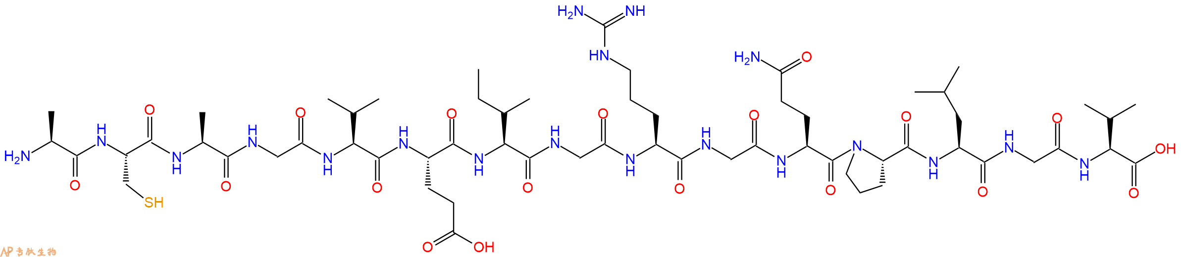 专肽生物产品H2N-Ala-Cys-Ala-Gly-Val-Glu-Ile-Gly-Arg-Gly-Gln-Pro-Leu-Gly-Val-OH