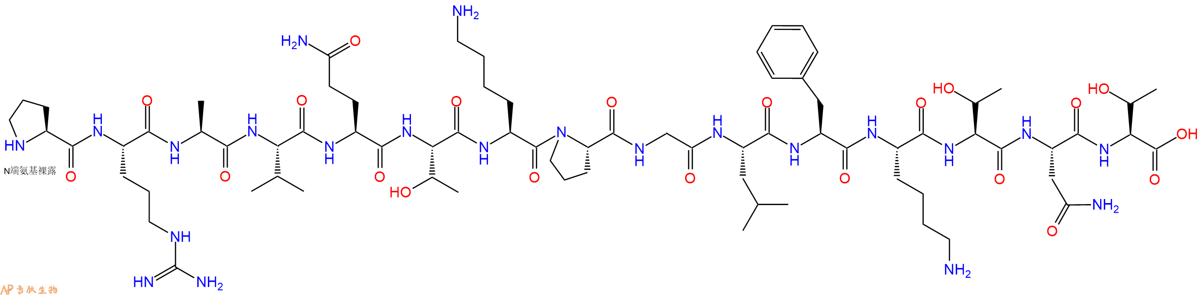 专肽生物产品H2N-Pro-Arg-Ala-Val-Gln-Thr-Lys-Pro-Gly-Leu-Phe-Lys-Thr-Asn-Thr-OH