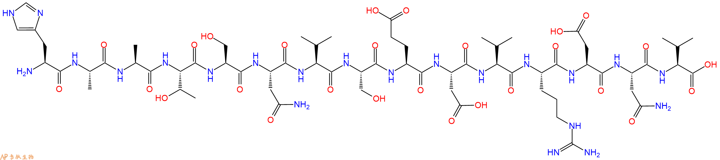 专肽生物产品H2N-His-Ala-Ala-Thr-Ser-Asn-Val-Ser-Glu-Asp-Val-Arg-Asp-Asn-Val-OH