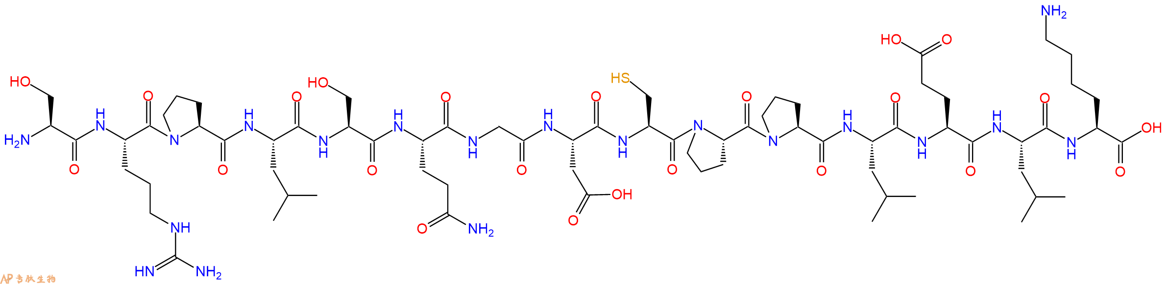 专肽生物产品H2N-Ser-Arg-Pro-Leu-Ser-Gln-Gly-Asp-Cys-Pro-Pro-Leu-Glu-Leu-Lys-OH