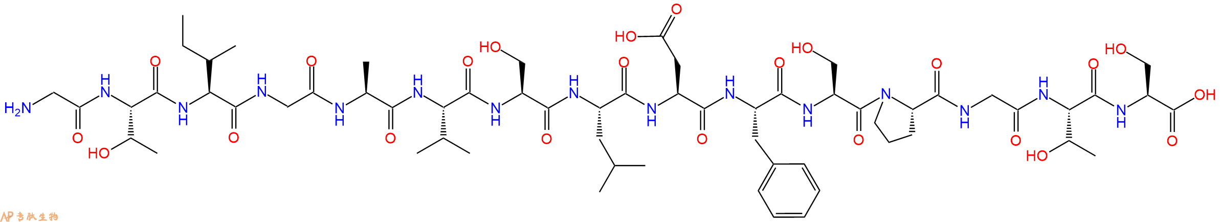 专肽生物产品H2N-Gly-Thr-Ile-Gly-Ala-Val-Ser-Leu-Asp-Phe-Ser-Pro-Gly-Thr-Ser-OH