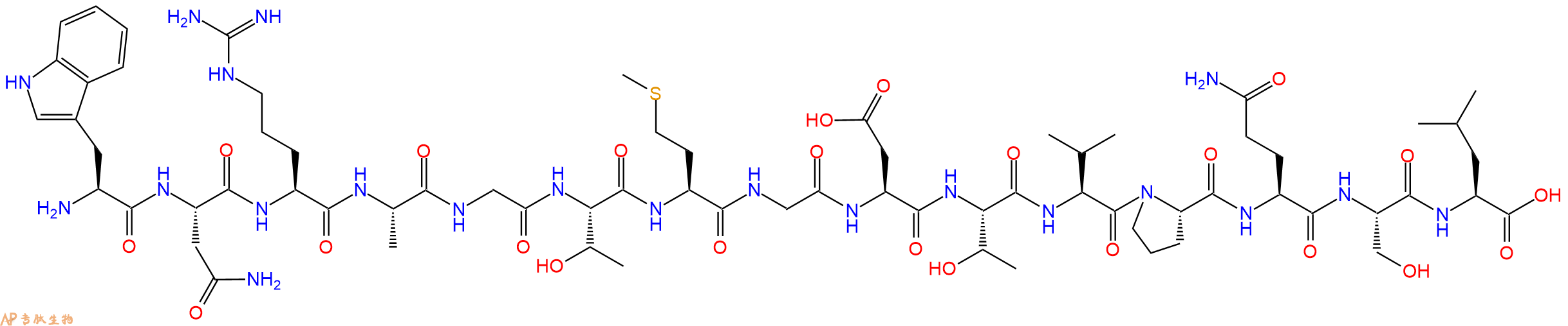 专肽生物产品H2N-Trp-Asn-Arg-Ala-Gly-Thr-Met-Gly-Asp-Thr-Val-Pro-Gln-Ser-Leu-OH