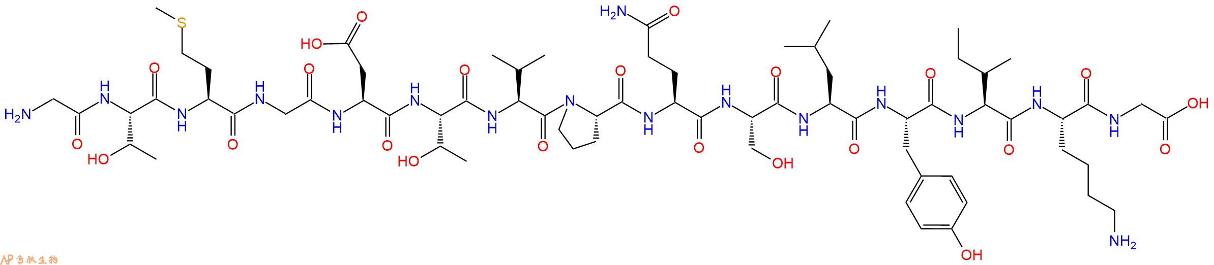 专肽生物产品H2N-Gly-Thr-Met-Gly-Asp-Thr-Val-Pro-Gln-Ser-Leu-Tyr-Ile-Lys-Gly-OH