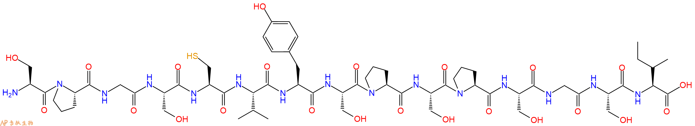 专肽生物产品H2N-Ser-Pro-Gly-Ser-Cys-Val-Tyr-Ser-Pro-Ser-Pro-Ser-Gly-Ser-Ile-OH