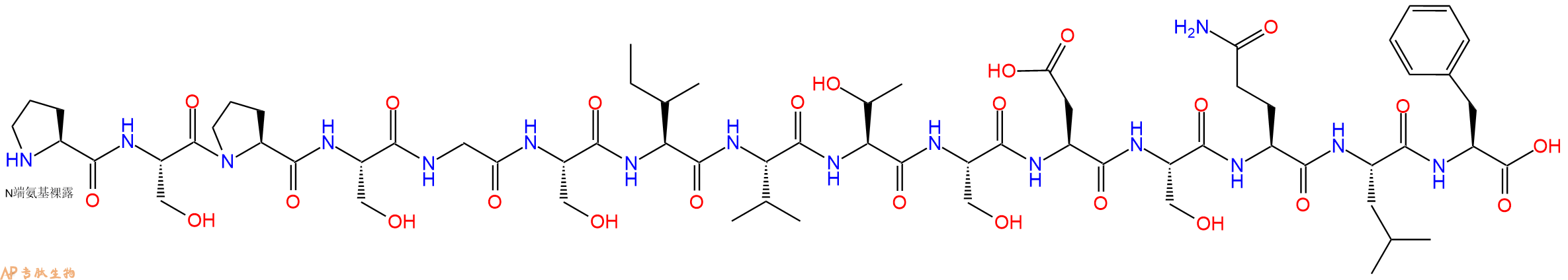 专肽生物产品H2N-Pro-Ser-Pro-Ser-Gly-Ser-Ile-Val-Thr-Ser-Asp-Ser-Gln-Leu-Phe-OH