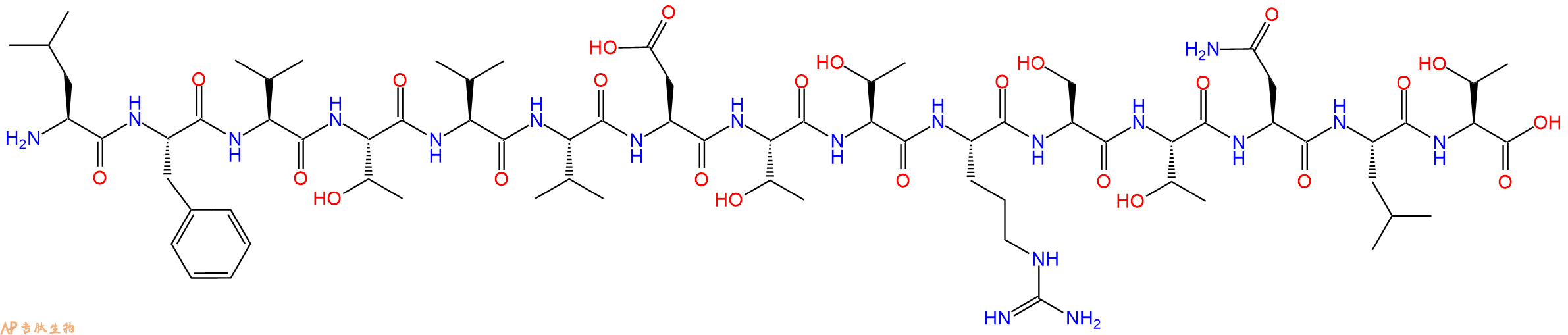 专肽生物产品H2N-Leu-Phe-Val-Thr-Val-Val-Asp-Thr-Thr-Arg-Ser-Thr-Asn-Leu-Thr-OH
