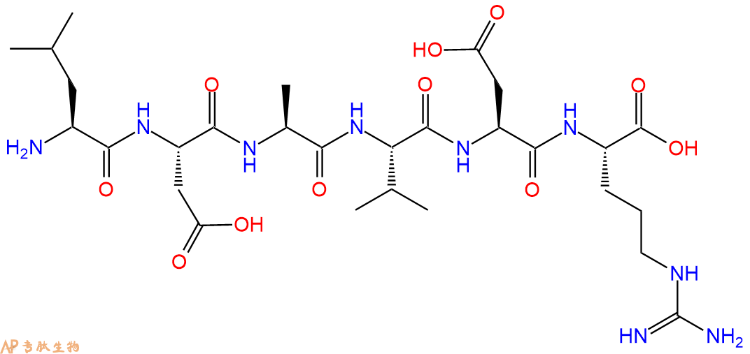 专肽生物产品H2N-Leu-Asp-Ala-Val-Asp-Arg-OH