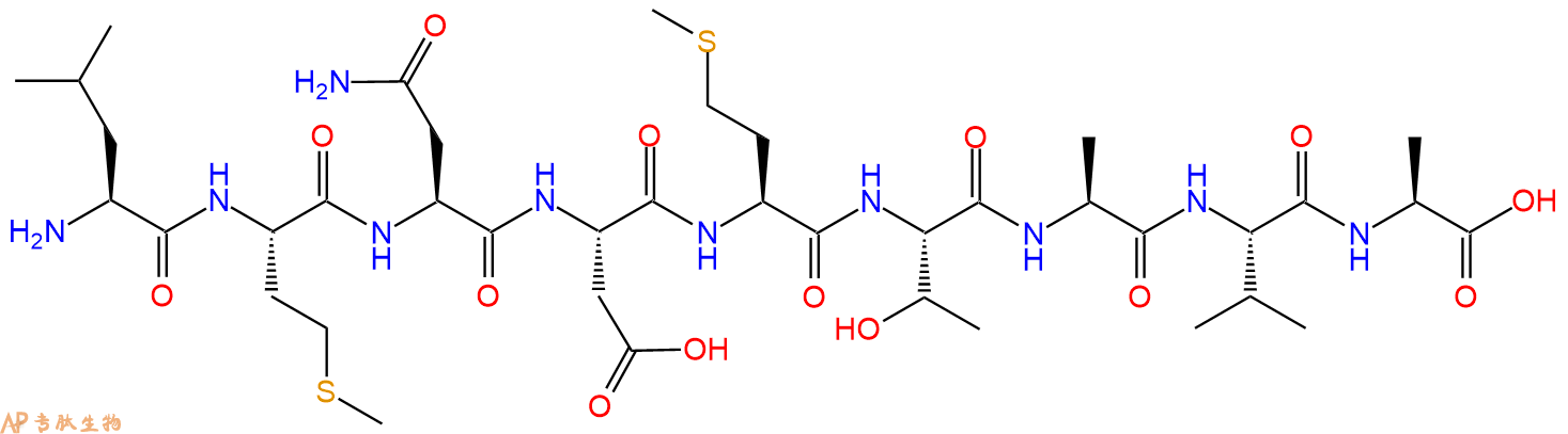 专肽生物产品H2N-Leu-Met-Asn-Asp-Met-Thr-Ala-Val-Ala-OH