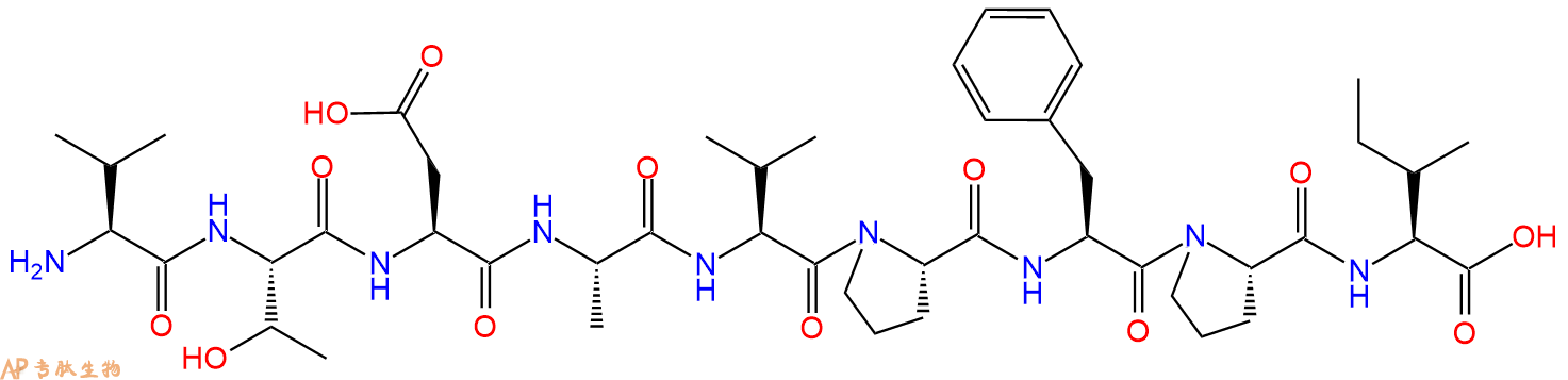 专肽生物产品H2N-Val-Thr-Asp-Ala-Val-Pro-Phe-Pro-Ile-OH
