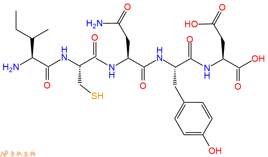专肽生物产品H2N-Ile-Cys-Asn-Tyr-Asp-OH