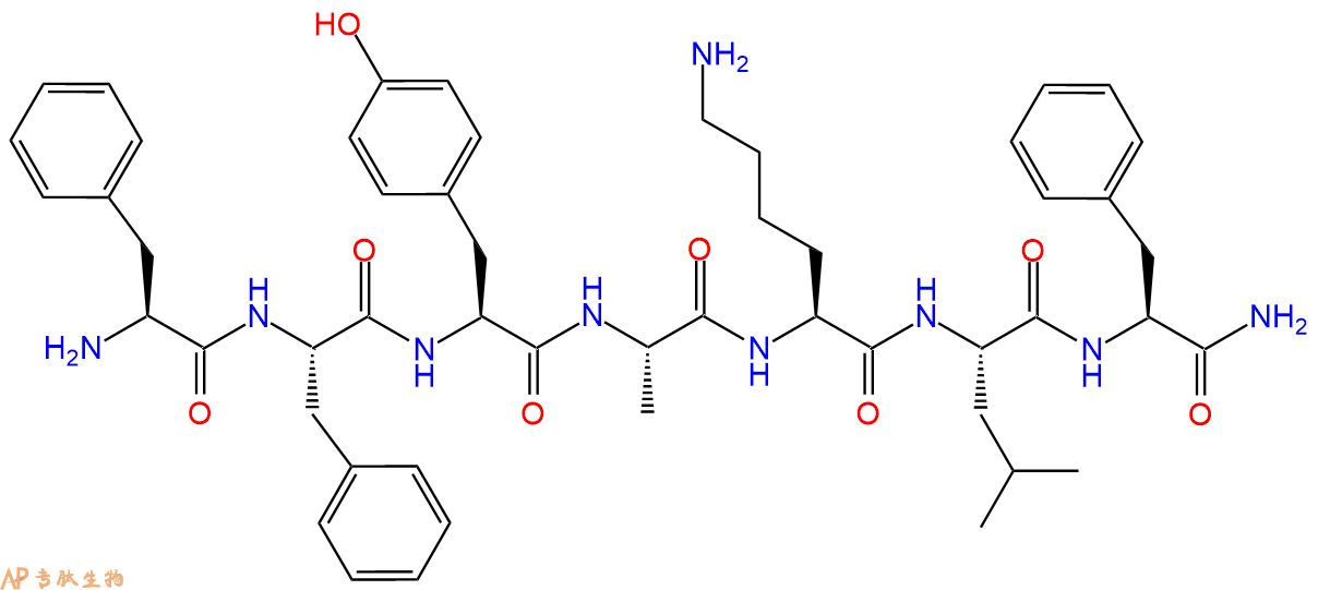 专肽生物产品H2N-Phe-Phe-Tyr-Ala-Lys-Leu-Phe-CONH2