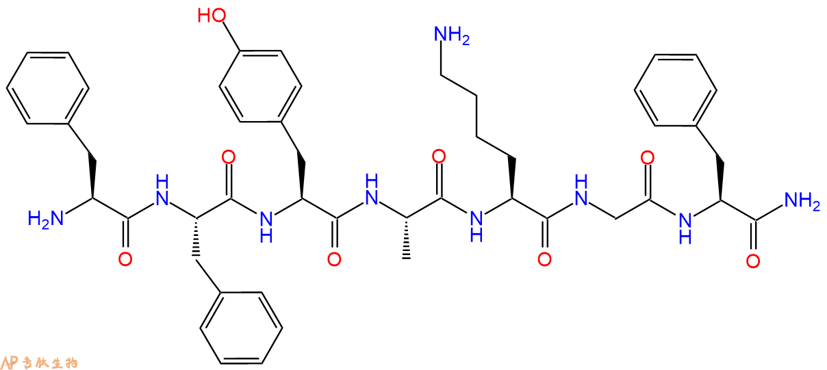 专肽生物产品H2N-Phe-Phe-Tyr-Ala-Lys-Gly-Phe-CONH2