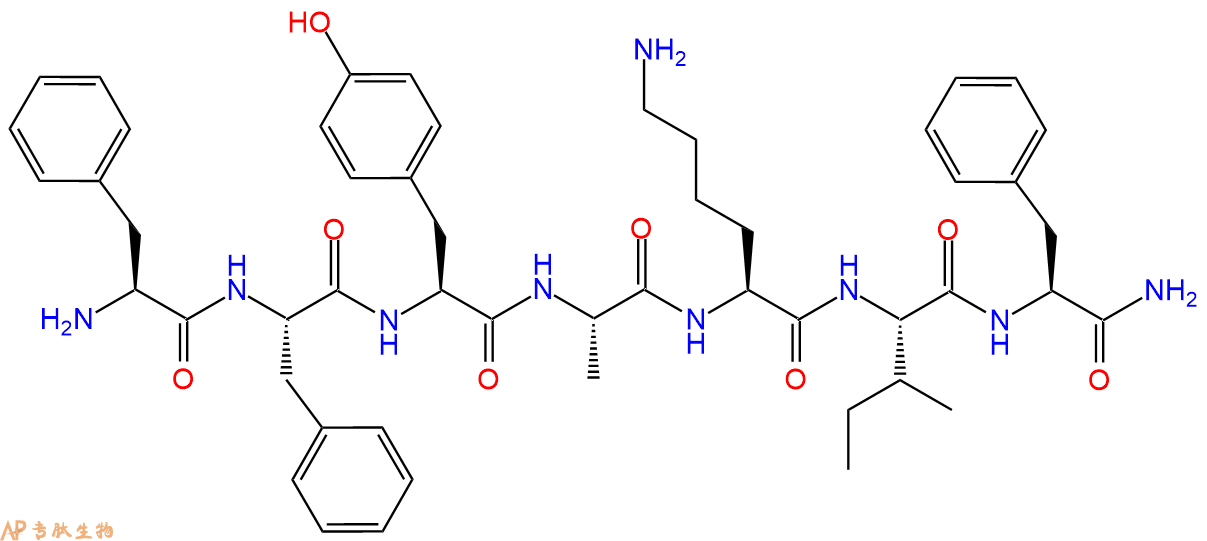 专肽生物产品H2N-Phe-Phe-Tyr-Ala-Lys-Ile-Phe-CONH2