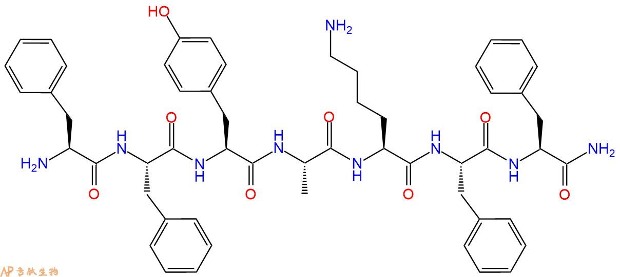 专肽生物产品H2N-Phe-Phe-Tyr-Ala-Lys-Phe-Phe-CONH2