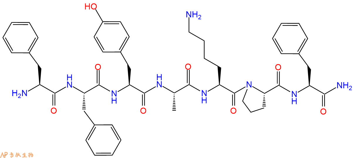 专肽生物产品H2N-Phe-Phe-Tyr-Ala-Lys-Pro-Phe-CONH2