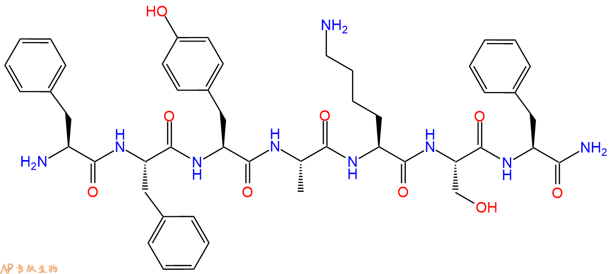 专肽生物产品H2N-Phe-Phe-Tyr-Ala-Lys-Ser-Phe-CONH2