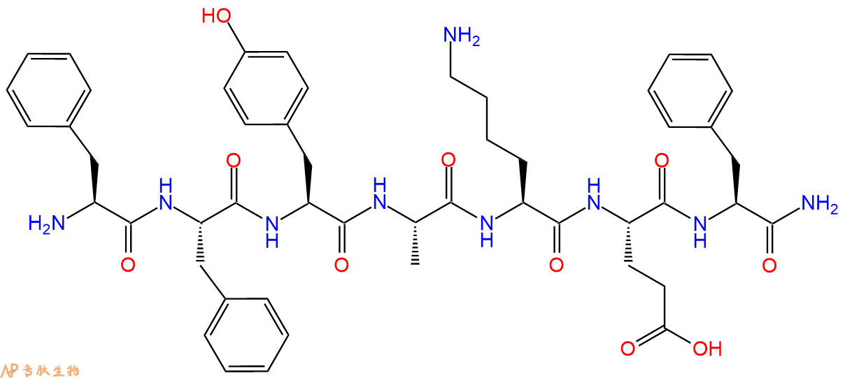 专肽生物产品H2N-Phe-Phe-Tyr-Ala-Lys-Glu-Phe-CONH2