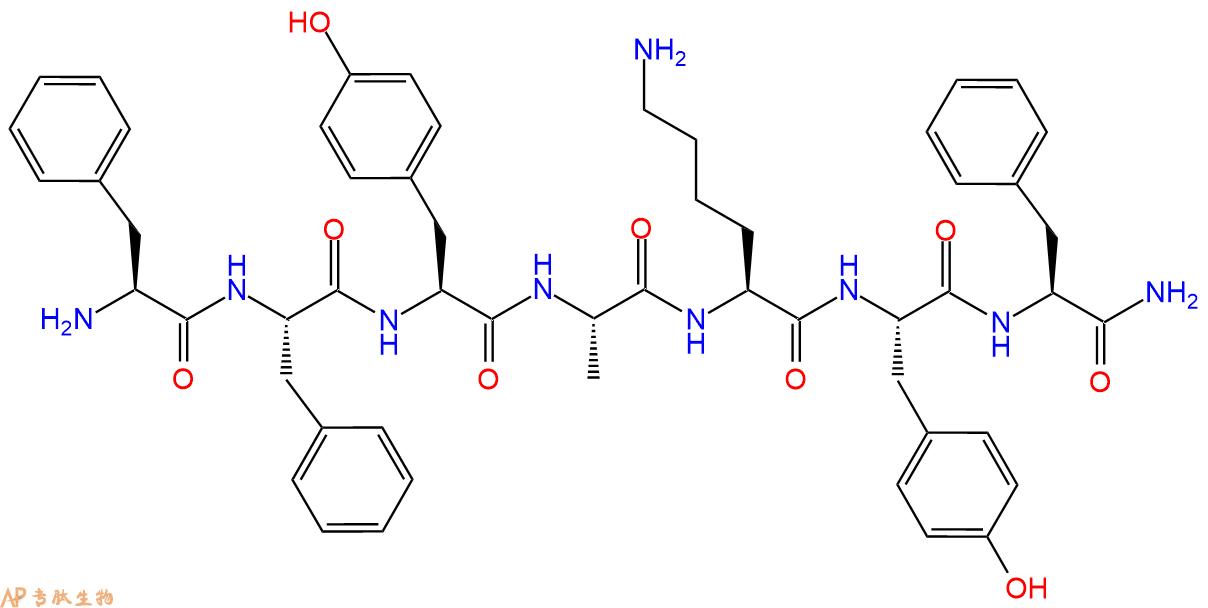 专肽生物产品H2N-Phe-Phe-Tyr-Ala-Lys-Tyr-Phe-CONH2