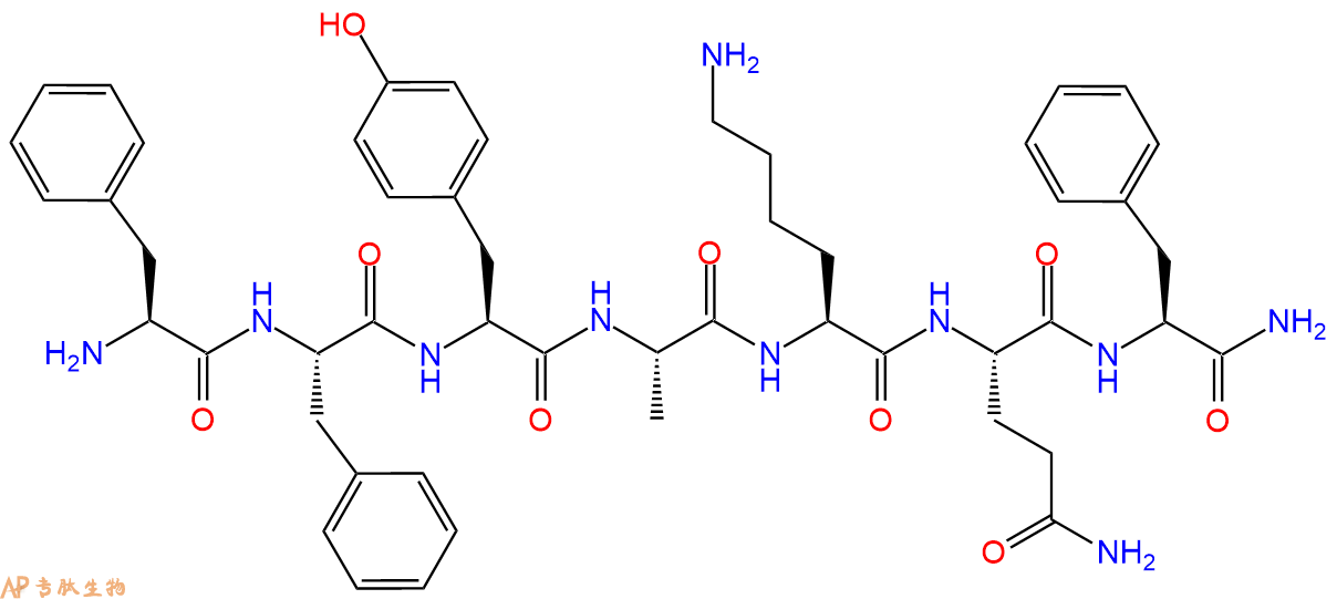 专肽生物产品H2N-Phe-Phe-Tyr-Ala-Lys-Gln-Phe-CONH2