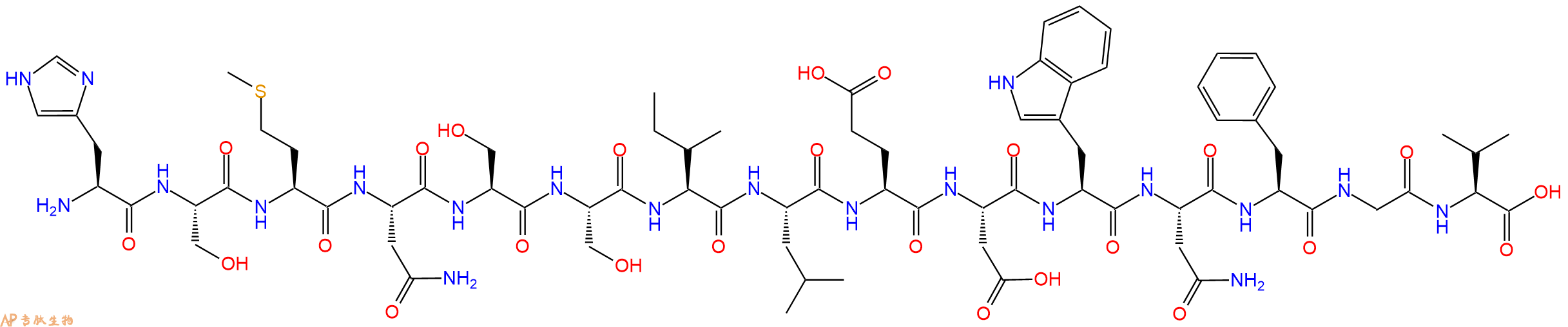 专肽生物产品H2N-His-Ser-Met-Asn-Ser-Ser-Ile-Leu-Glu-Asp-Trp-Asn-Phe-Gly-Val-OH