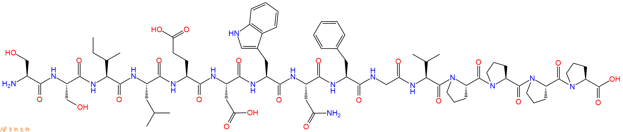 专肽生物产品H2N-Ser-Ser-Ile-Leu-Glu-Asp-Trp-Asn-Phe-Gly-Val-Pro-Pro-Pro-Pro-OH