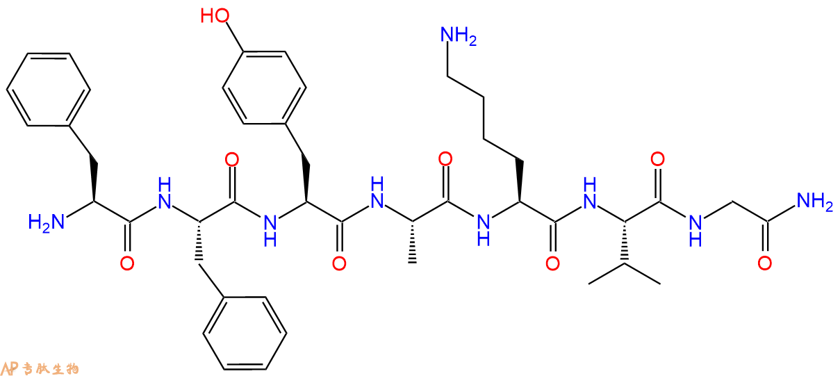 专肽生物产品H2N-Phe-Phe-Tyr-Ala-Lys-Val-Gly-CONH2