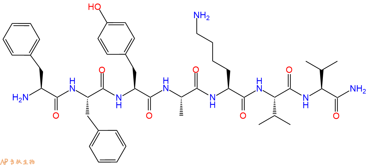 专肽生物产品H2N-Phe-Phe-Tyr-Ala-Lys-Val-Val-CONH2