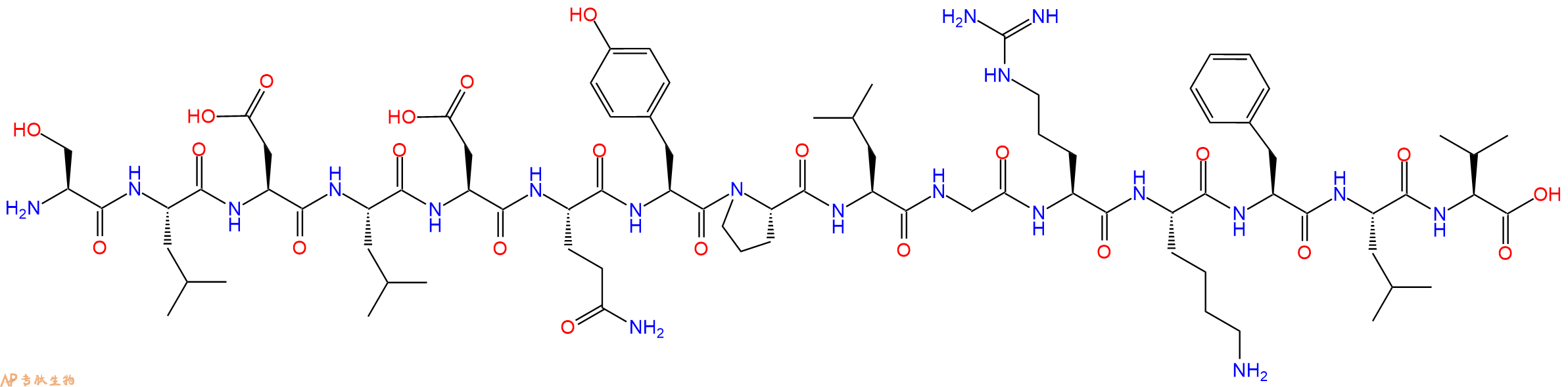 专肽生物产品H2N-Ser-Leu-Asp-Leu-Asp-Gln-Tyr-Pro-Leu-Gly-Arg-Lys-Phe-Leu-Val-OH