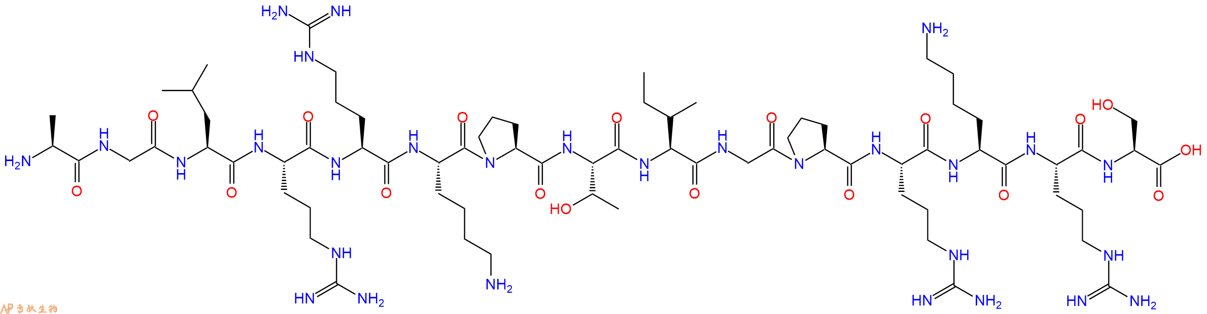 专肽生物产品H2N-Ala-Gly-Leu-Arg-Arg-Lys-Pro-Thr-Ile-Gly-Pro-Arg-Lys-Arg-Ser-OH