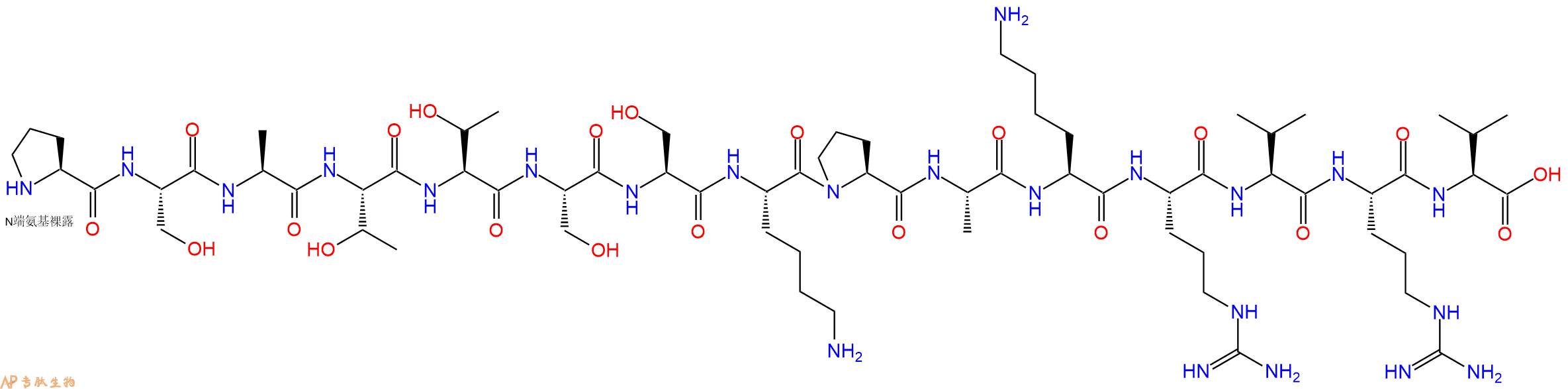 专肽生物产品H2N-Pro-Ser-Ala-Thr-Thr-Ser-Ser-Lys-Pro-Ala-Lys-Arg-Val-Arg-Val-OH