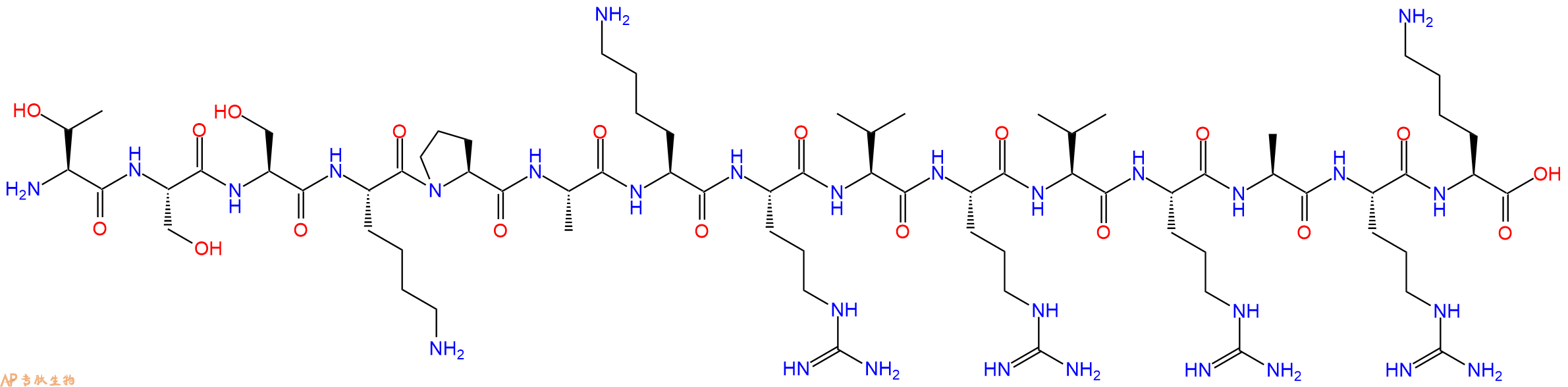 专肽生物产品H2N-Thr-Ser-Ser-Lys-Pro-Ala-Lys-Arg-Val-Arg-Val-Arg-Ala-Arg-Lys-OH