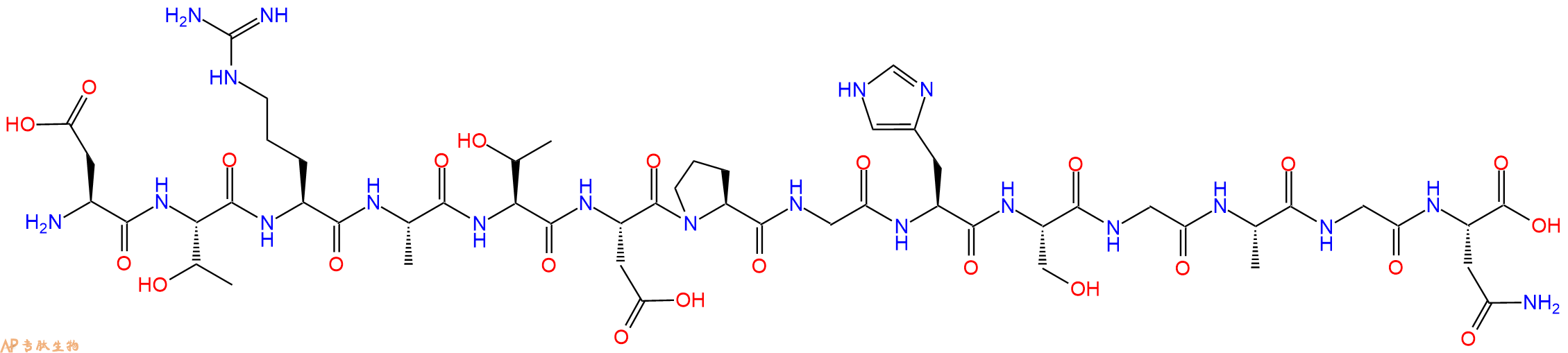 专肽生物产品H2N-Asp-Thr-Arg-Ala-Thr-Asp-Pro-Gly-His-Ser-Gly-Ala-Gly-Asn-OH