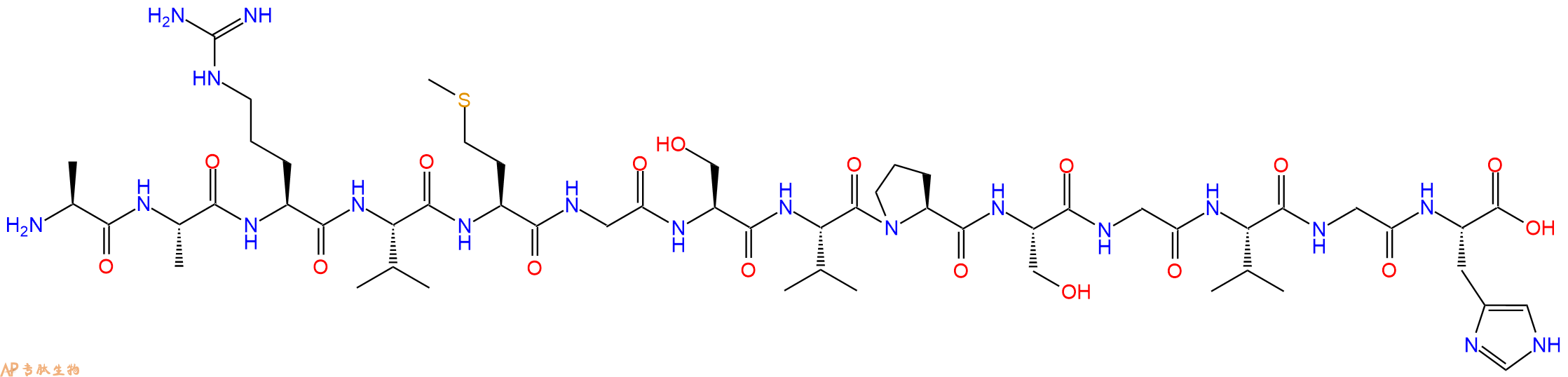 专肽生物产品H2N-Ala-Ala-Arg-Val-Met-Gly-Ser-Val-Pro-Ser-Gly-Val-Gly-His-OH