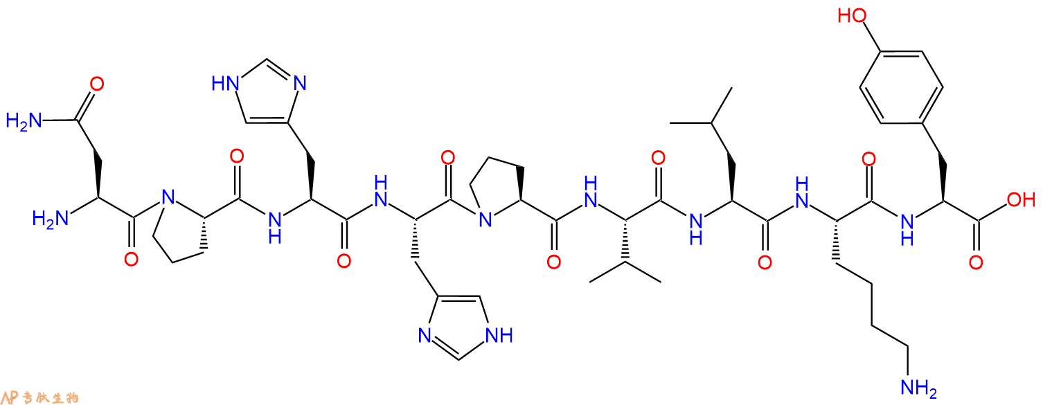 专肽生物产品H2N-Asn-Pro-His-His-Pro-Val-Leu-Lys-Tyr-OH
