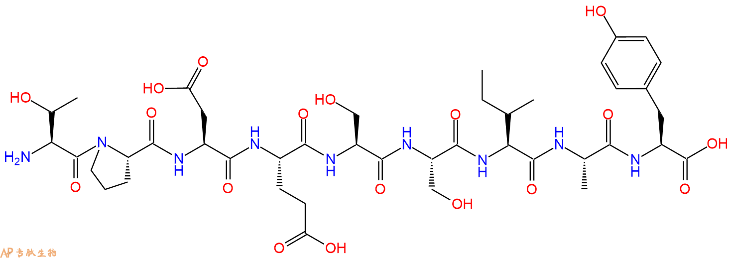 专肽生物产品H2N-Thr-Pro-Asp-Glu-Ser-Ser-Ile-Ala-Tyr-OH