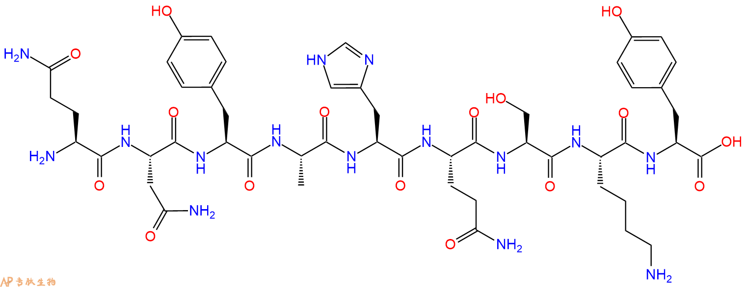 专肽生物产品H2N-Gln-Asn-Tyr-Ala-His-Gln-Ser-Lys-Tyr-OH