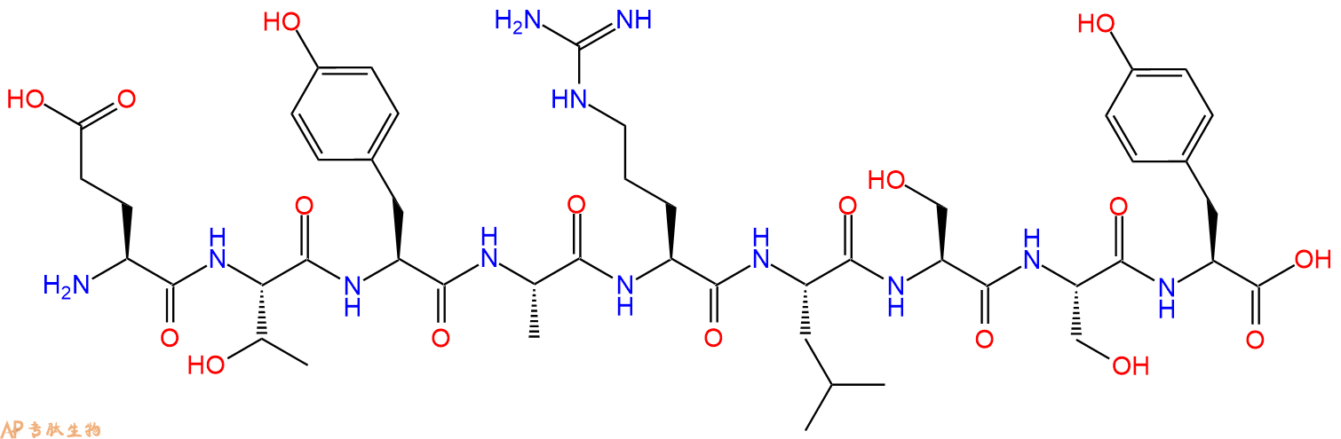 专肽生物产品H2N-Glu-Thr-Tyr-Ala-Arg-Leu-Ser-Ser-Tyr-OH