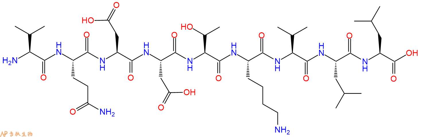 专肽生物产品H2N-Val-Gln-Asp-Asp-Thr-Lys-Val-Leu-Leu-OH