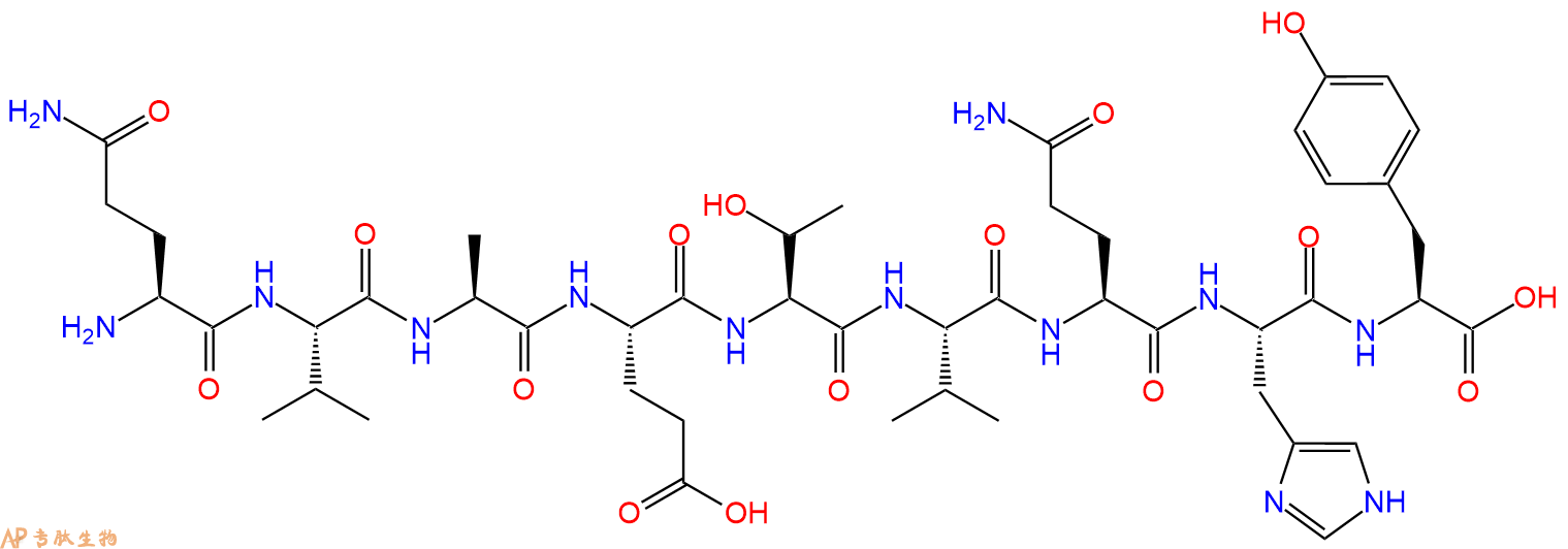 专肽生物产品H2N-Gln-Val-Ala-Glu-Thr-Val-Gln-His-Tyr-OH