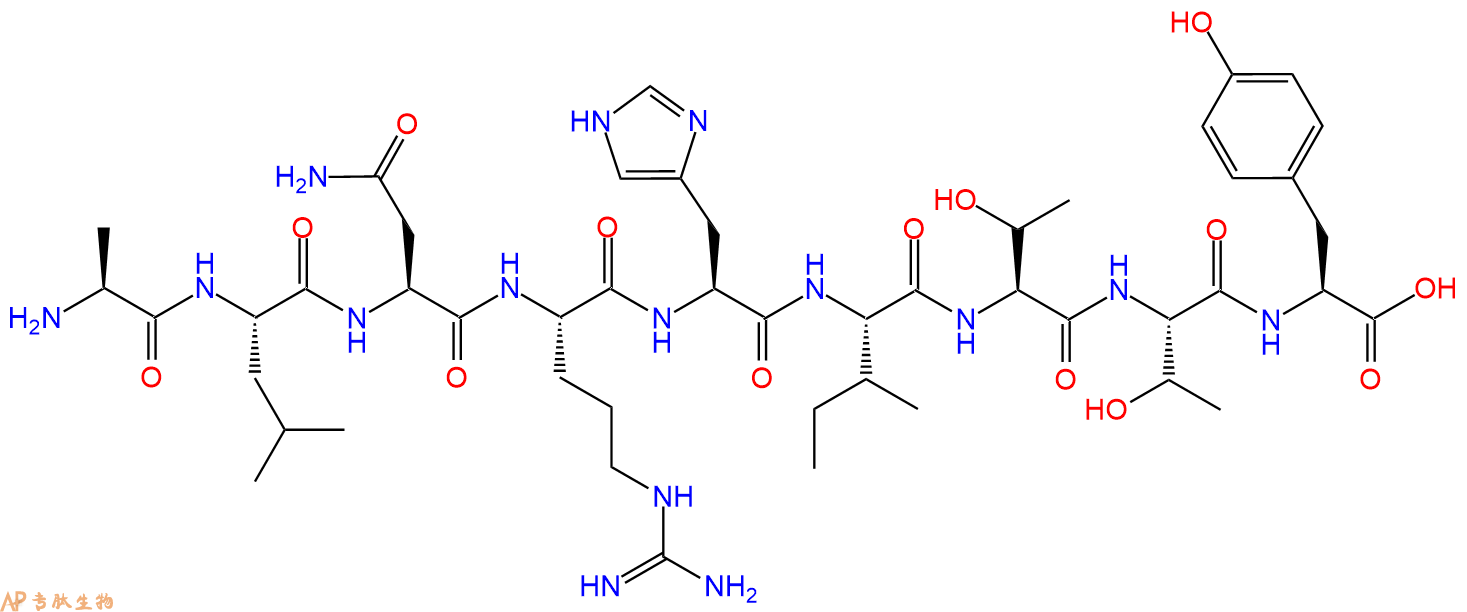 专肽生物产品H2N-Ala-Leu-Asn-Arg-His-Ile-Thr-Thr-Tyr-OH
