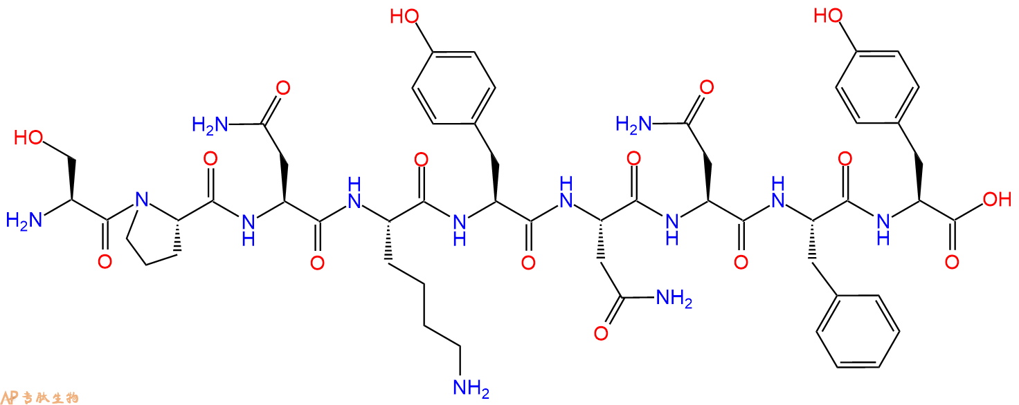 专肽生物产品H2N-Ser-Pro-Asn-Lys-Tyr-Asn-Asn-Phe-Tyr-OH