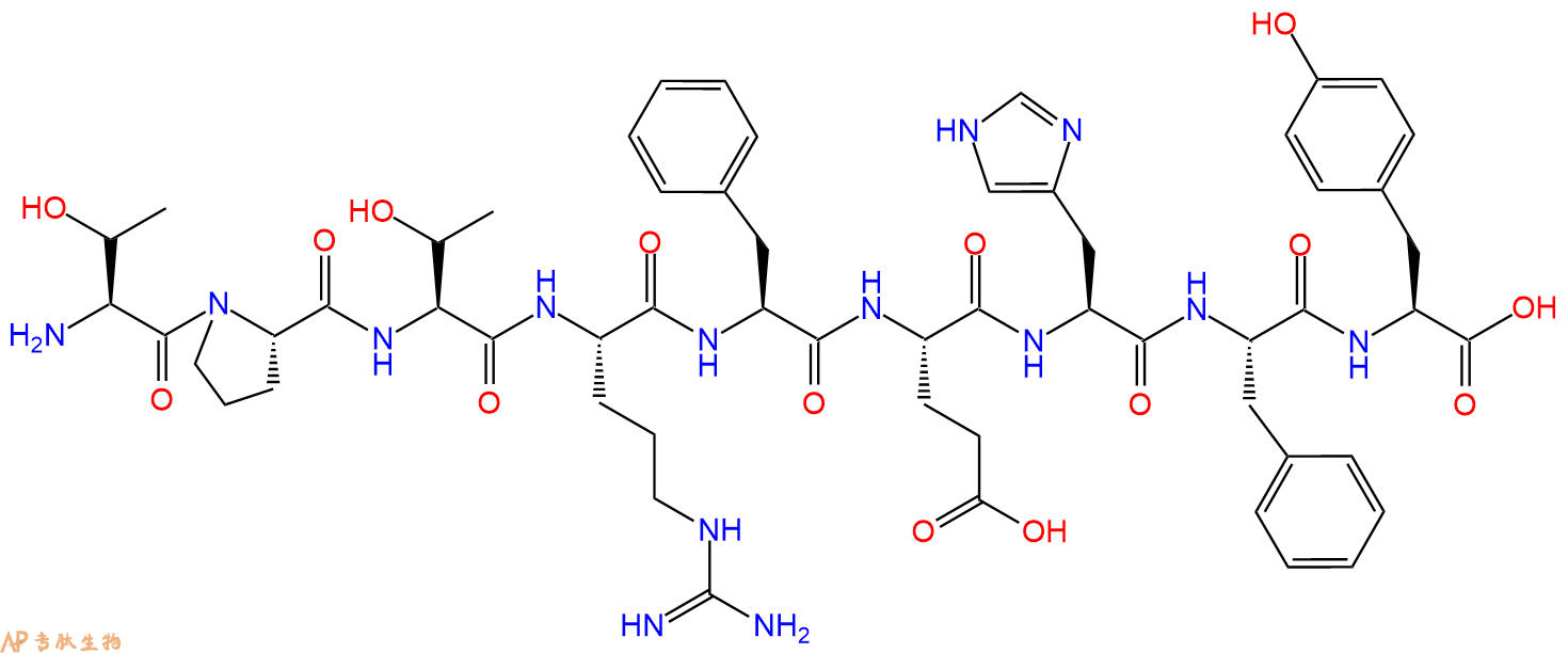 专肽生物产品H2N-Thr-Pro-Thr-Arg-Phe-Glu-His-Phe-Tyr-OH