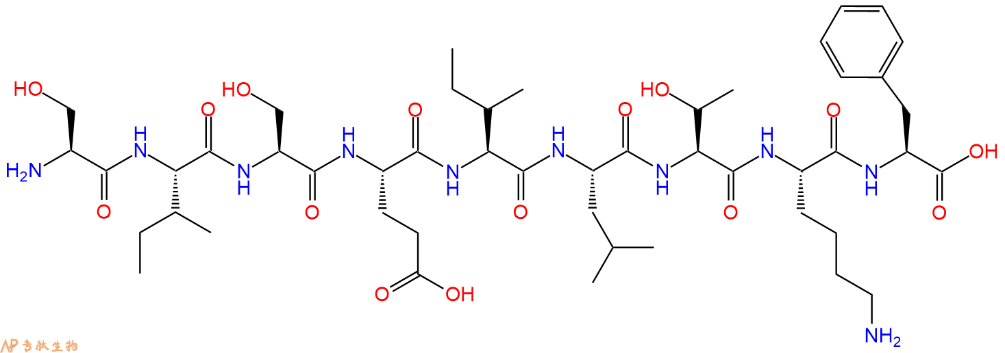 专肽生物产品H2N-Ser-Ile-Ser-Glu-Ile-Leu-Thr-Lys-Phe-OH