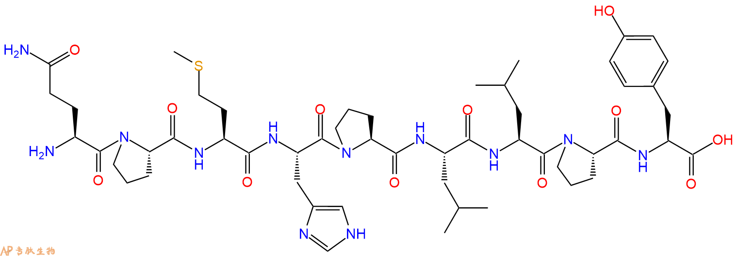 专肽生物产品H2N-Gln-Pro-Met-His-Pro-Leu-Leu-Pro-Tyr-OH